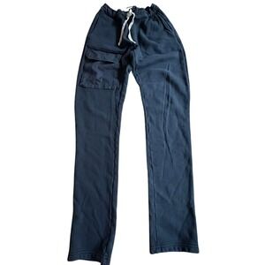 $700 Reese Cooper If a Tree Falls Blk Cargo Pants Drawstring Waist Men's SMALL